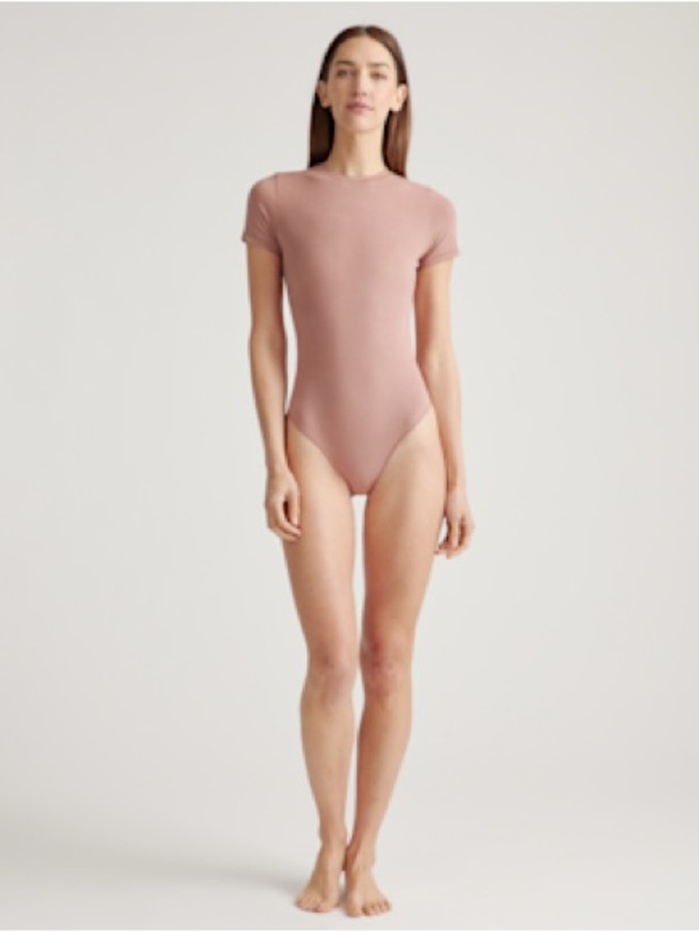 Quince Rose Short Sleeve Crew Neck Bodysuit